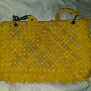 Bottega  Veneta  yellow intriciatto woven handbag
